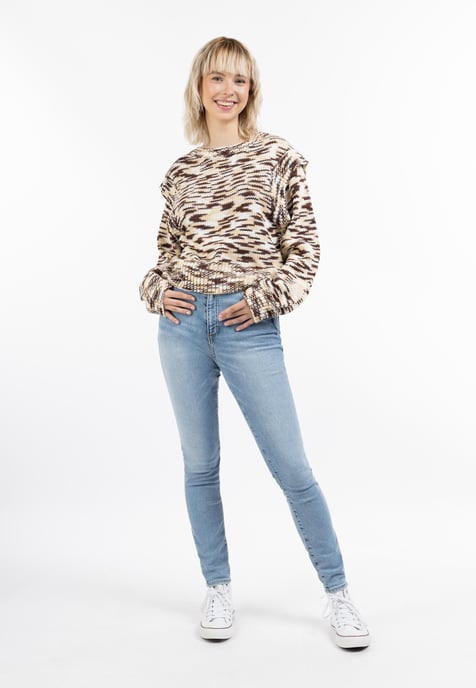 Mymo Strickpullover Damen Braun Mehrfarbig - Image 2
