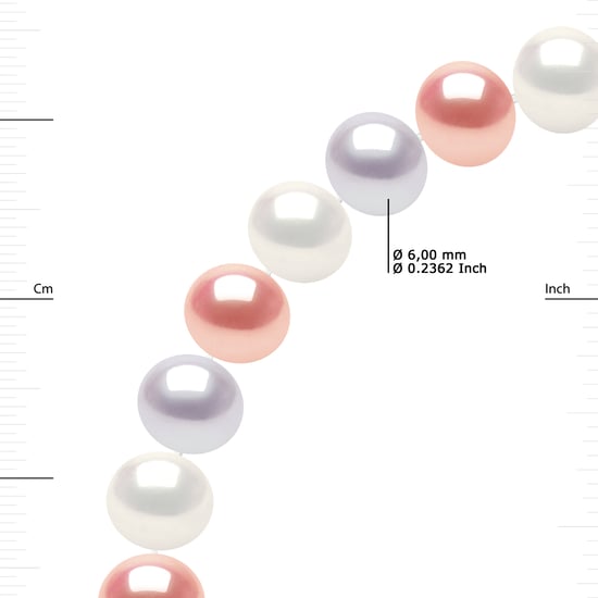 DIADEMA - Necklace - Real Freshwater Pearls Pastel Multicolour