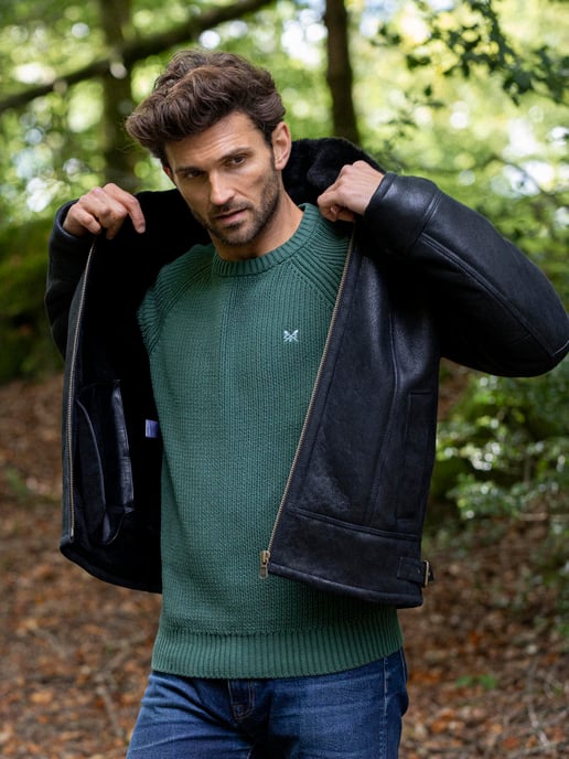 Hawker Sheepskin Flying Jacket in Black