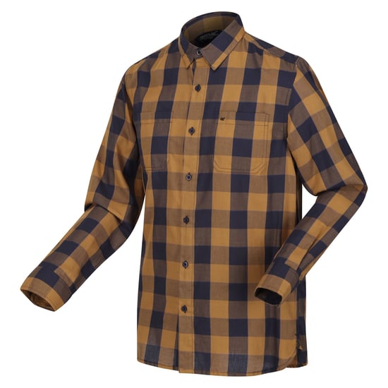 Regatta Mens Lance Checked Shirt (Navy/Umber)