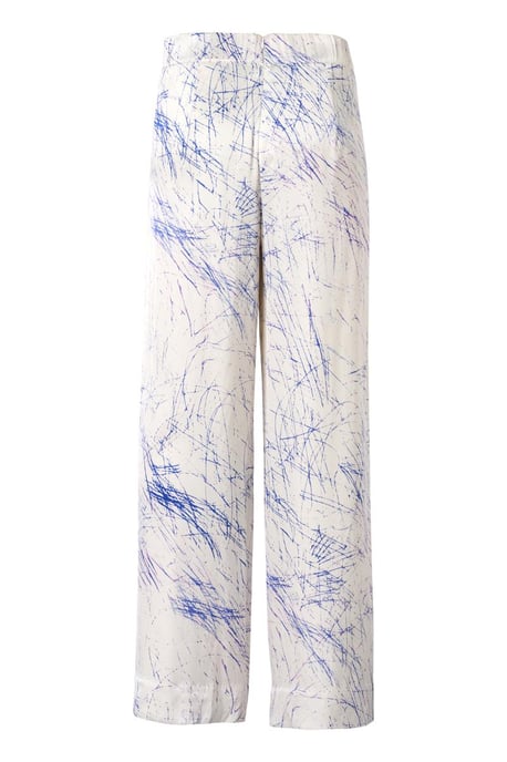 Aiden Print Broek Wit / Navy