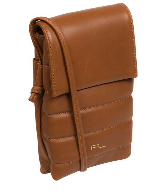 'Lilian' Oak Nappa Leather Cross Body Phone Bag