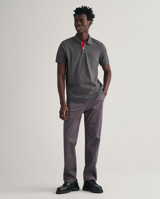 Gant Regular Fit Contrast Pique Rugger Polo  Grau - Image 1