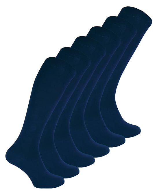 6 Paar Damen lange Bambussocken | Damen Kniestrümpfe - Navy - Image 1