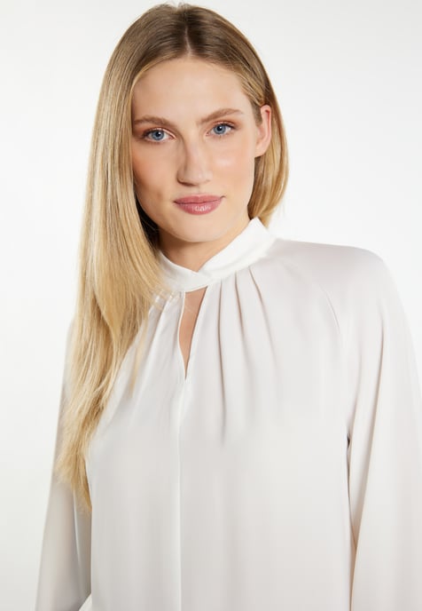 Dreimaster Langarmbluse Damen Wollweiß - Image 5