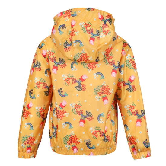 Regatta Childrens/Kids Muddy Puddle Peppa Pig Floral Hooded Waterproof Jacket (Glowlight Yellow)