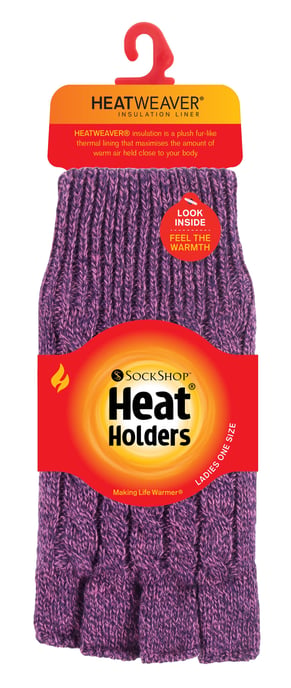 HEAT HOLDERS Damen Winter-Thermo-Fingerlose Handschuhe mit Zopfmuster - Image 2