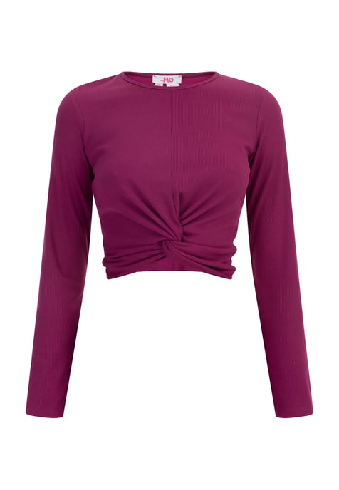 Mymo Langarmshirt Damen Fuchsie - Image 1