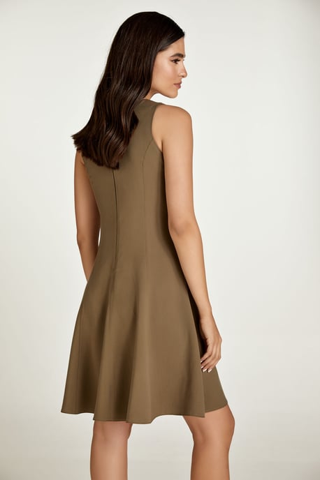 Olive Farbe Cloche Kleid - Image 4
