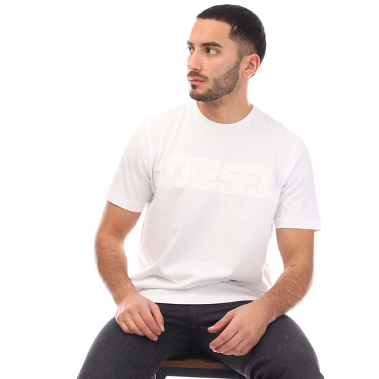 Diesel - T-shirt In Leuchtendem Weiß Mit Einfarbigem Logo - Image 4