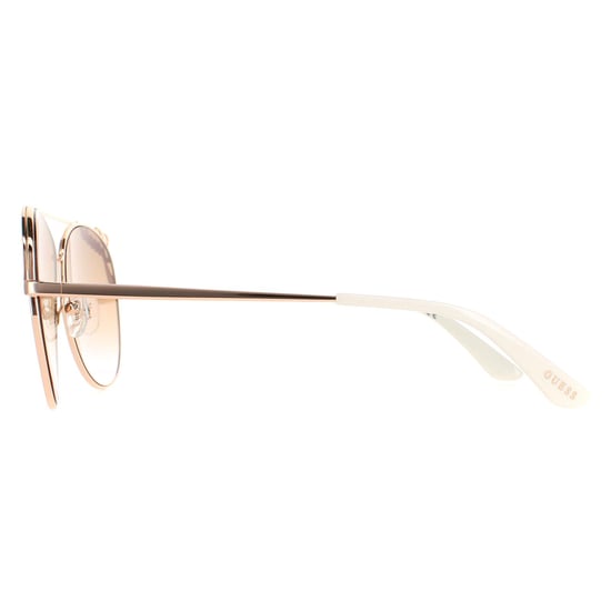 Guess Aviator Womens Shiny Rose Gold Brown Mirror GU7739