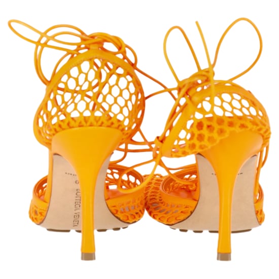 Bottega Veneta Stretch Schnürsandalen aus orangefarbenem Leder - Image 6