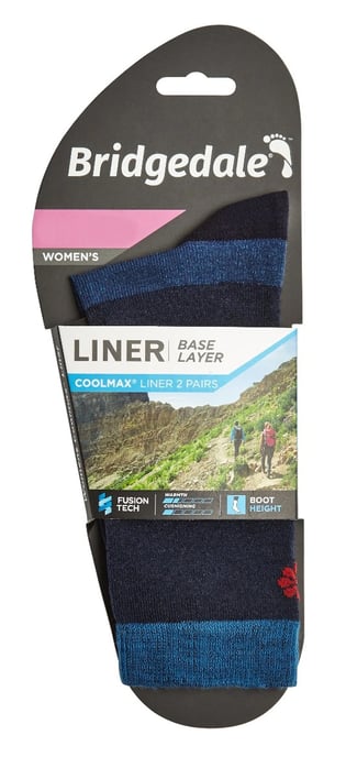 Bridgedale - 2er Pack Liner Base Layer Boot Socken - Navy - Image 2
