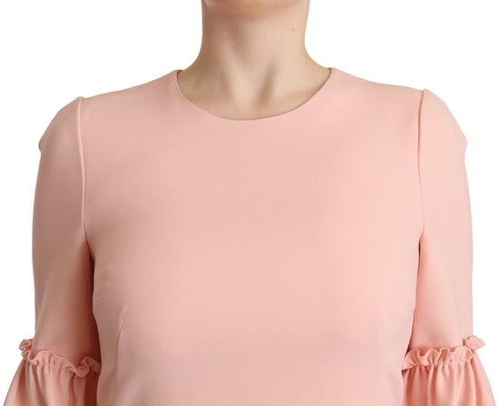 Dolce & Gabbana Damen Kleid aus Viskose mit pinkfarbenen Rüschenärmeln - Image 5