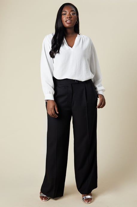 Curve High Waist Wide Leg Trouser
