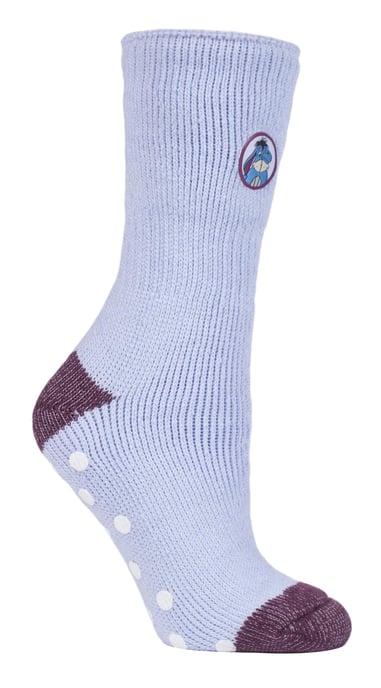 Wärmehalter - Damen dicke, niedliche, weiche, rutschfeste, kuschelige Eeyore Thermal Slipper Socken mit Griffen - Eeyore - Image 1