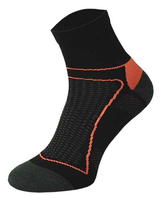 COMODO - Unisex Chaussettes Cyclisme sport Velo Route anti Tranpirante Basses - Orange Noir - Image 1