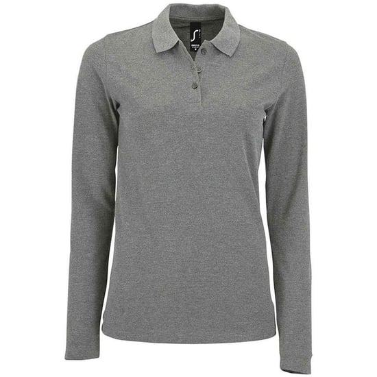 SOLS - "Perfect" Poloshirt für Damen Langärmlig (Grau meliert) - Image 1