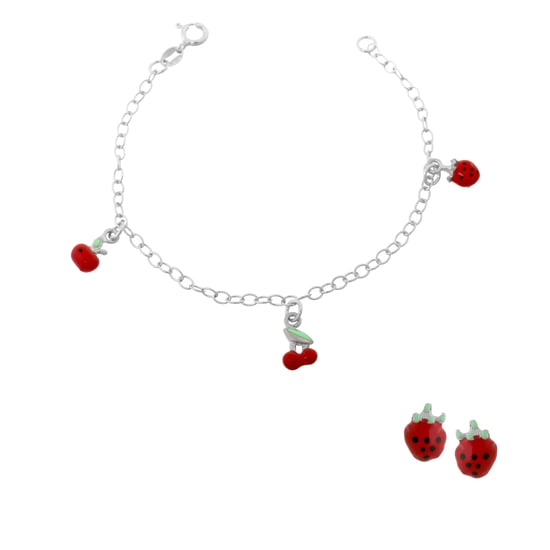 Orphelia 'Apple' Kinder 925 Sterling Silber Set: Armband + Ohrringe - Silber SET-7149 - Image 1