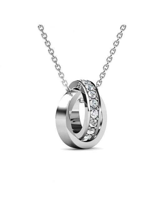 Kreis Hoop-Anhänger - Silber und Kristall - Image 1
