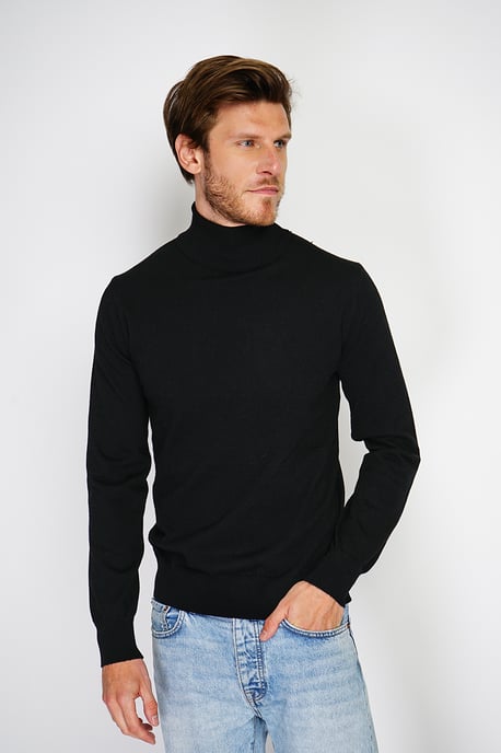 William de Faye – Rollkragenpullover – Schwarz - Image 4