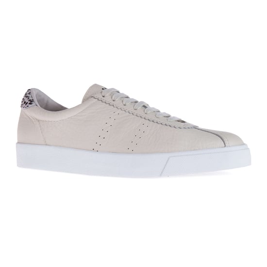 Superga Womens/Ladies 2843 Club S Dalmatiner Print Tumbled Leather Trainers (Beige Gesso) - Image 1