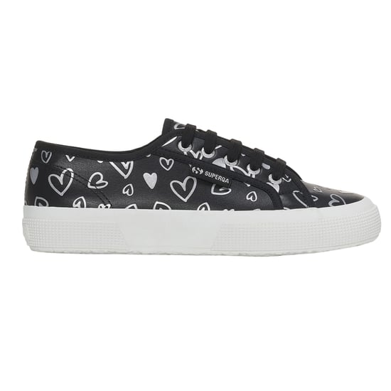 Superga - Damen Sneaker "2750", Herzen, Veganes Leder (Schwarz/Silber) - Image 1