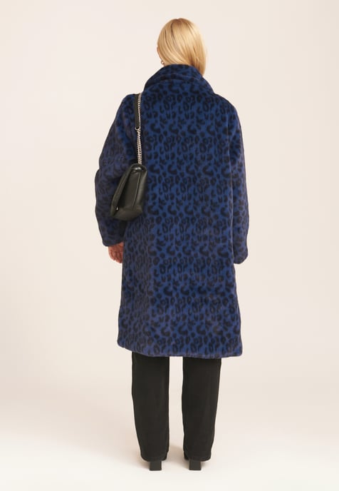 Leopard Double Breasted Longline Furcoat