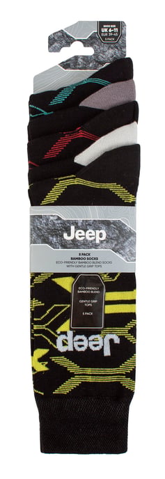 Herren Bambus Kleid Socken | Jeep | 5 Pack atmungsaktiv Freizeit Socken für jeden Tag tragen - Multi - Image 2