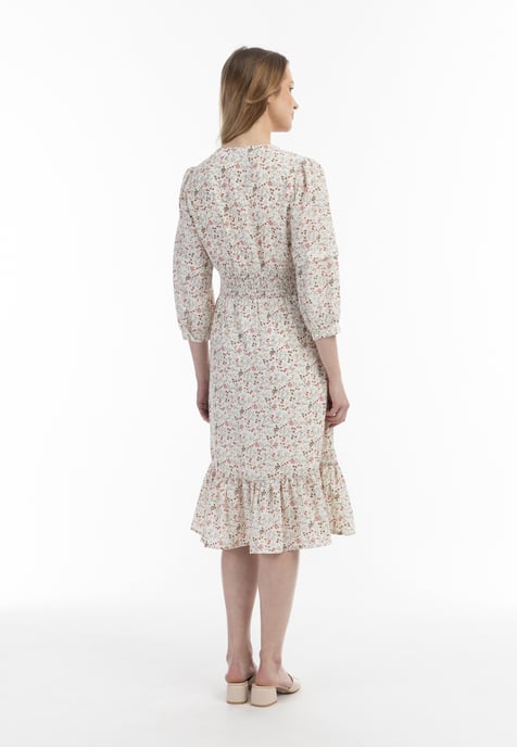usha floral print midi dress
