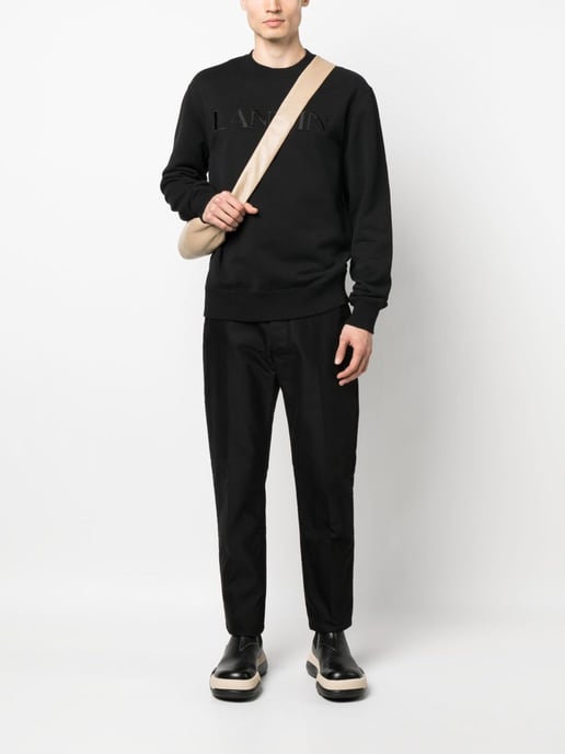 Lanvin Paris Logo besticktes Sweatshirt in Schwarz - Image 5