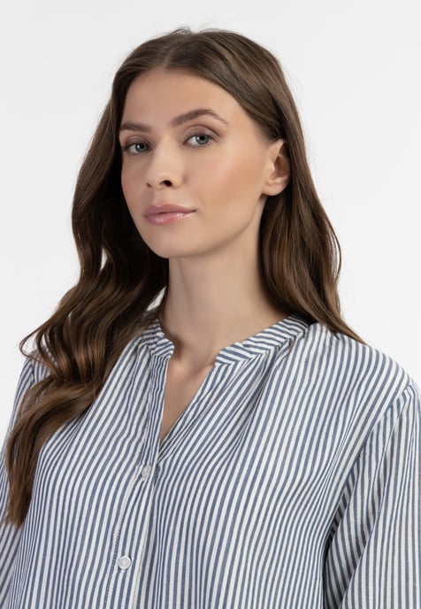Dreimaster Langarmkleid Damen Dunkelmarine Streifen - Image 5