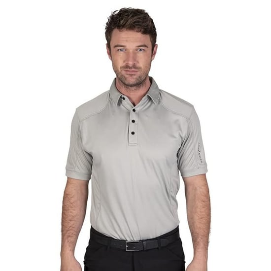 Island Green - Poloshirt Abgesteppt für Herren - Emblem (Schlachtschiff Grau) - Image 3