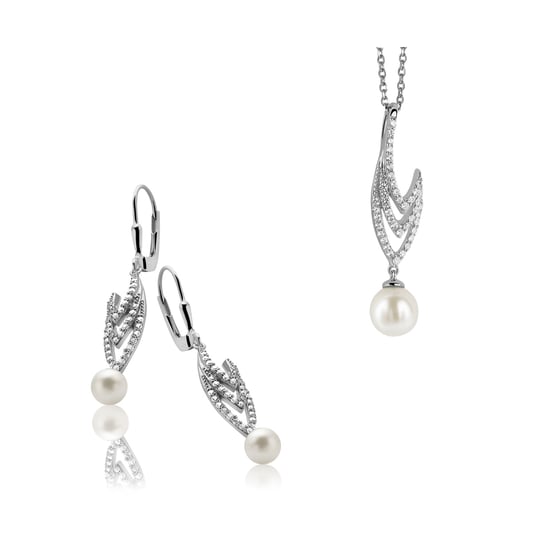 Orphelia Damen 925 Sterling Silber Set: Kettenanhänger + Ohrringe - Silber SET-5173 - Image 1