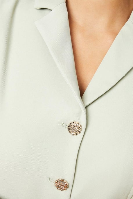Sleeveless Collar Detail Blazer