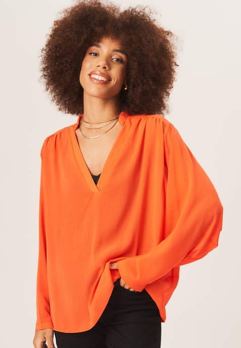 Strukturierte Chiffon Oversized Bluse - Image 2
