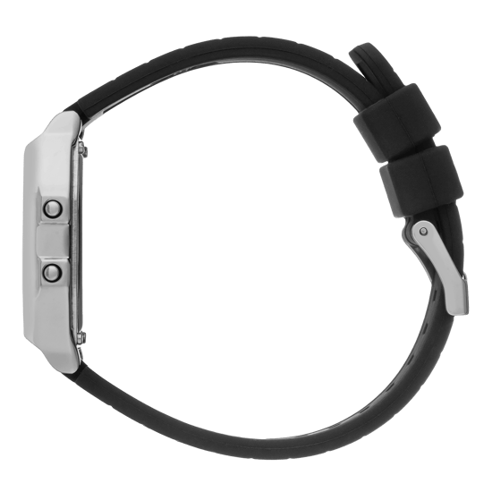 Ice Watch Ice Digit Retro - Metall Silber Spiegel - Schwarze Damenarmbanduhr 022735 - Image 3