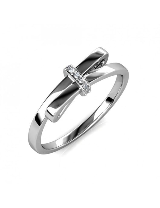 Leuchtender Schleifenring - Silber und Kristall - Image 1