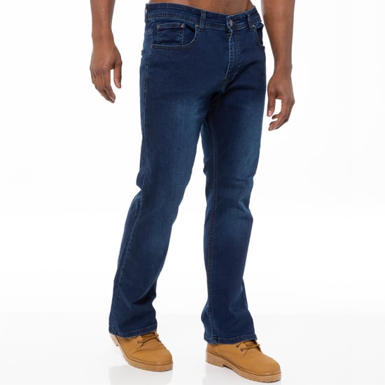 Enzo Herren Bootcut Stretch Denim Jeans - Image 3