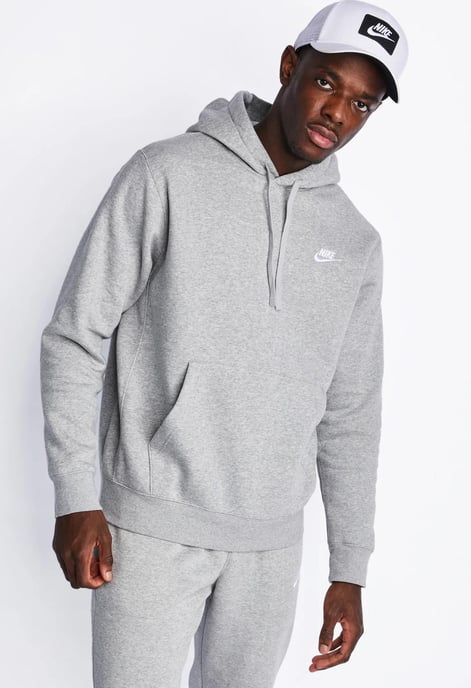 Nike Herren Club Pullover Hoodie Trainingsanzug in Grau - Image 3