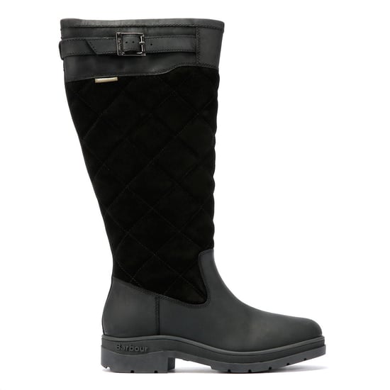 Barbour Oak Tall Wildleder/Leder Women's Schwarze Stiefel - Image 5