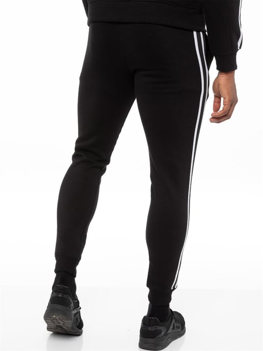 Enzo | Herren Zip Up Tape Hoodie Trainingsanzug Set - Schwarz - Image 6
