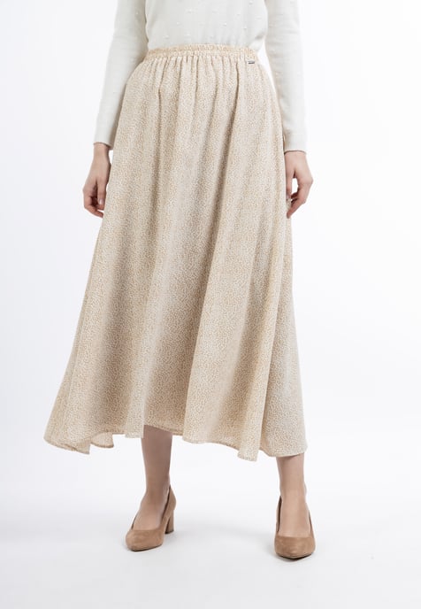 Dreimaster Maxirock Damen Hellbeige Weiss - Image 2