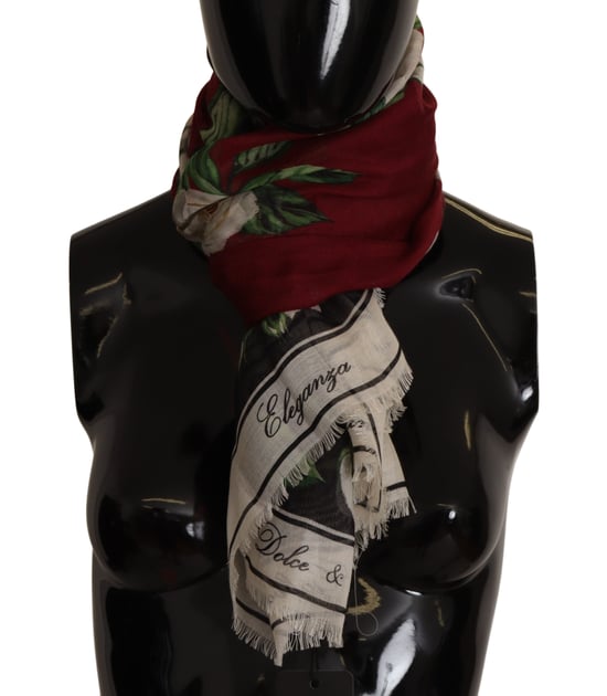 Dolce & Gabbana Damen Schal aus Cashmere mit mehrfarbigem Rosenmuster - Image 1