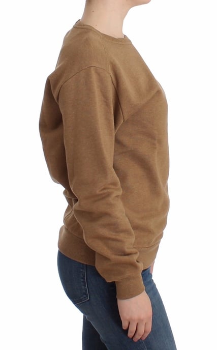 John Galliano Damen Brauner Rundhalsausschnitt Baumwollpullover - Image 4
