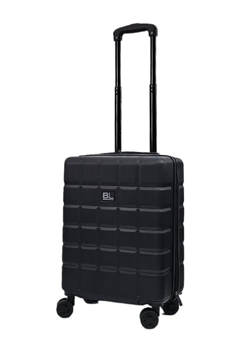 Black Hard Shell Classic Suitcase Set 8 Wheel Cabin Luggage Case Travel Bag