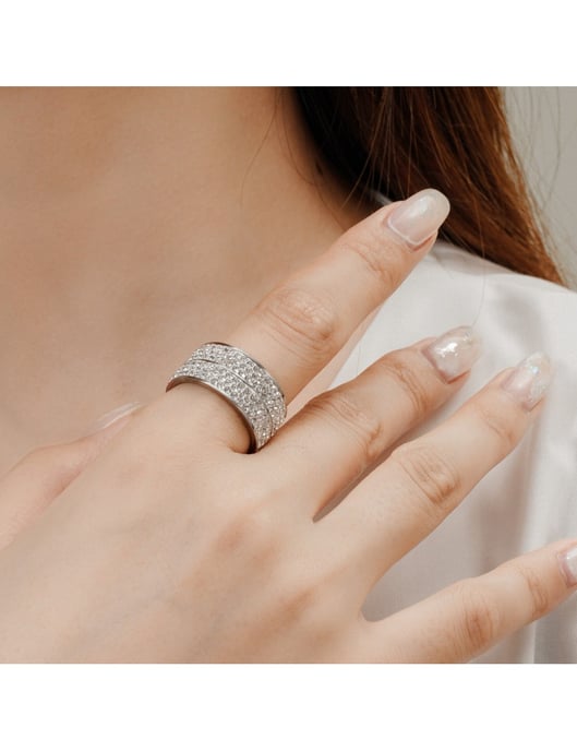 Bague Elodie - Argenté et Cristal - Image 2