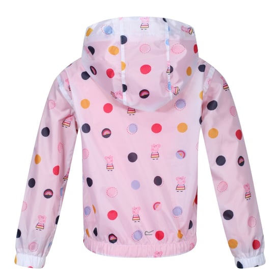 Regatta Childrens/Kids Peppa Pig Polka Dot Hooded Waterproof Jacket (Hellrosa) - Image 2