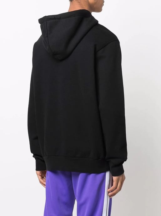 Palm Angels Los Angeles Gelbes Spray Logo-Druck Hoodie Schwarz - Image 5