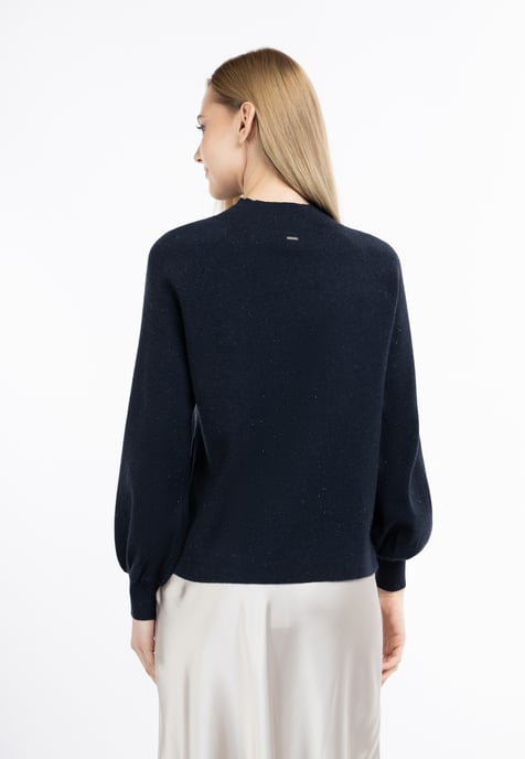 Dreimaster Strickpullover mit Rollkragen Damen Marine - Image 4
